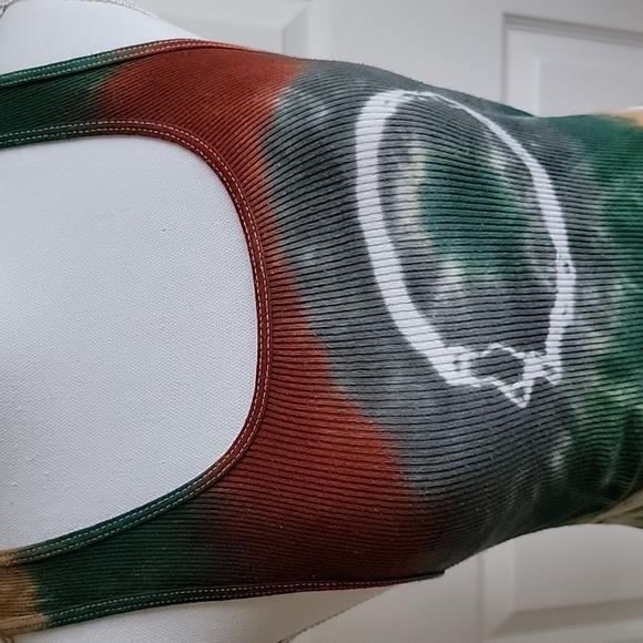 Whimsigoth Earth Tone Autumn Tie Dye Tank Top - Picture 2 of 9